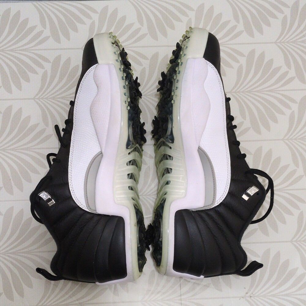 Nike Air Jordan 12 Golf DH4120-010 Mens US 11.5 Black White Spiked - Picture 4 of 9